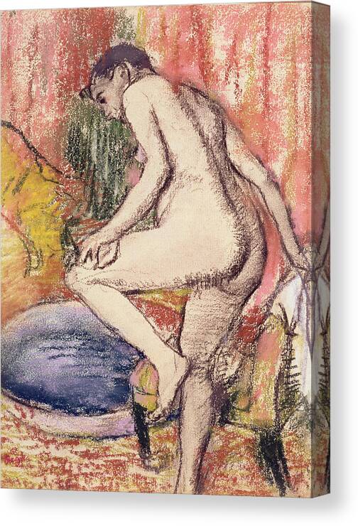 The Canvas Print featuring the pastel The Toilet by Edgar Degas