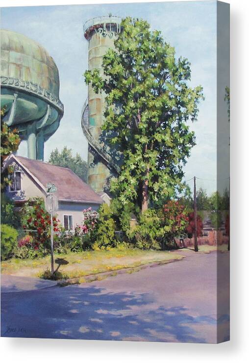 Portland Canvas Print featuring the painting The Tower by Karen Ilari