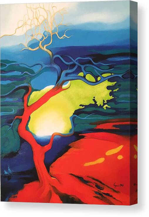 Tree Canvas Print featuring the painting The Tree of Life by Grus Lindgren