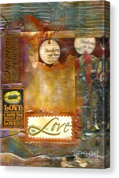 Wood Canvas Print featuring the mixed media Thinking of YOU by Angela L Walker