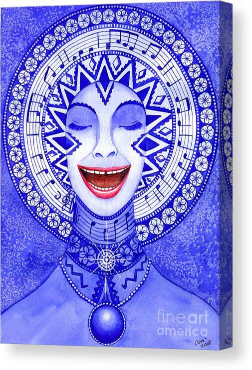 Chakra Canvas Print featuring the painting Throat Chakra by Catherine G McElroy