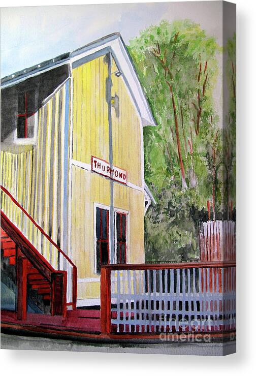 Thurmond Canvas Print featuring the painting Thurmond WV Train Station by Sandy McIntire