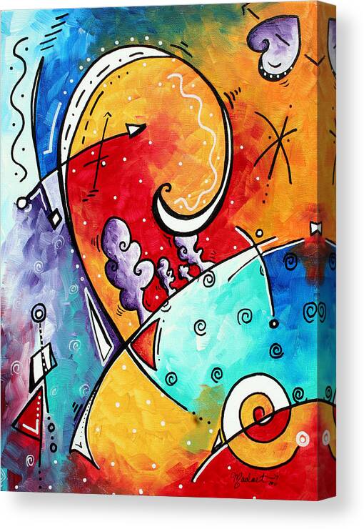 Original Canvas Print featuring the painting Tickle My Fancy Original Whimsical Painting by Megan Aroon