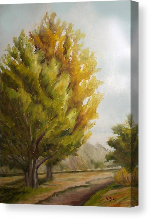 Landscape Canvas Print featuring the painting Trees in Boulder by Karla Beatty