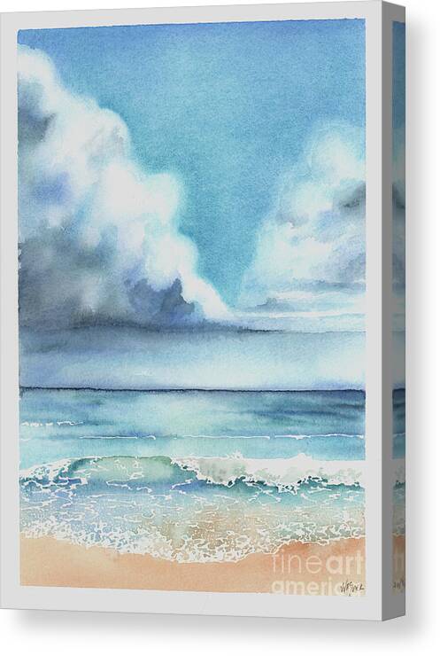 Gulf Coast Canvas Print featuring the painting Twin Clouds by Hilda Wagner