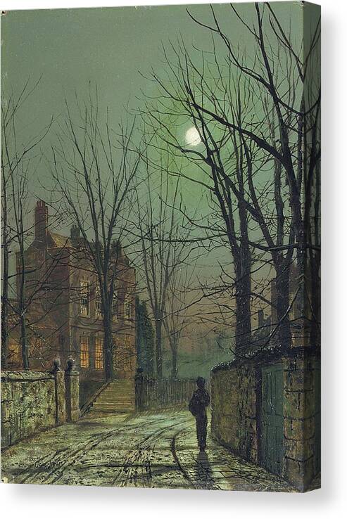Grimshaw Canvas Print featuring the painting Under The Moon by Pam Neilands