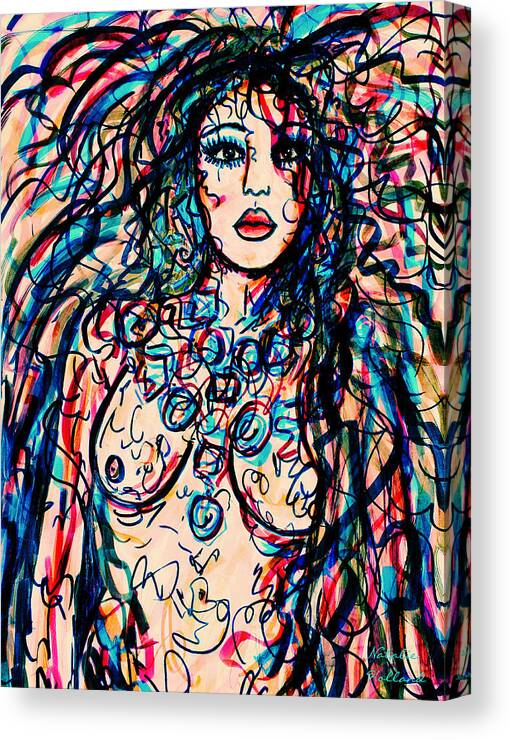 Nude Canvas Print featuring the drawing Untamed by Natalie Holland