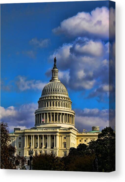 Us Canvas Print featuring the photograph US Capital by Brian Governale