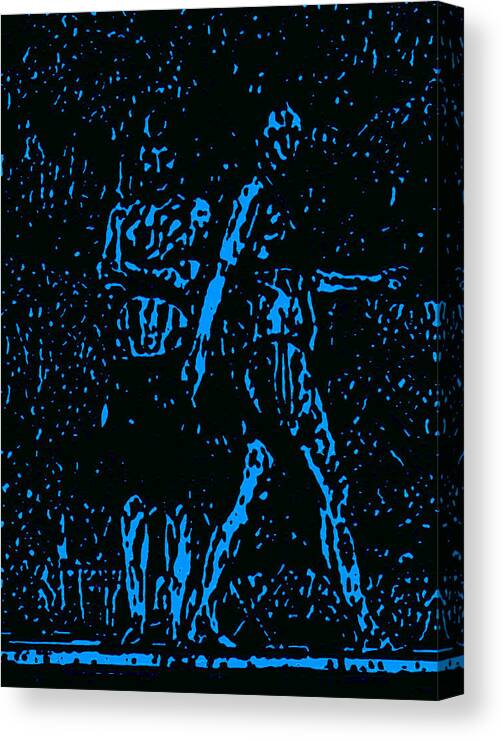  Canvas Print featuring the painting Video still 6 Blue by Steve Fields
