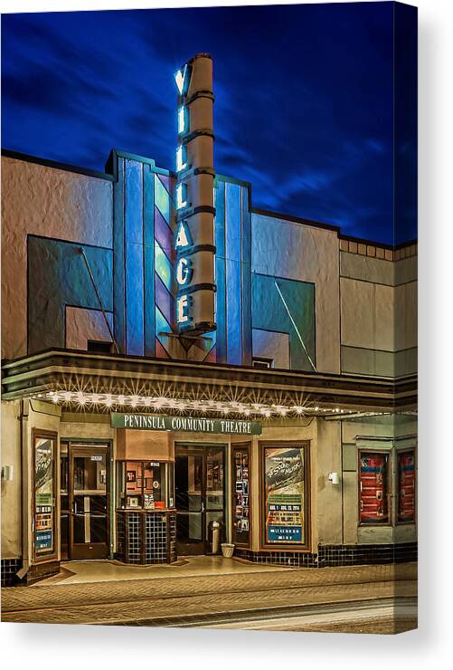  Village Theater Canvas Print featuring the photograph Village Theater by Jerry Gammon