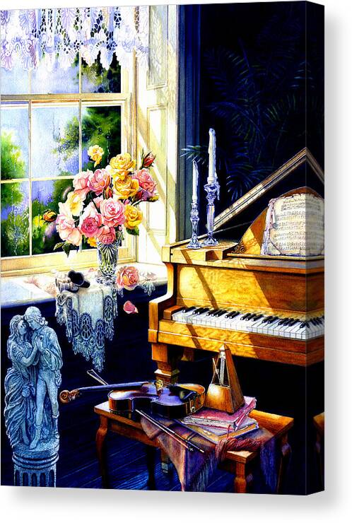 Flowers Canvas Print featuring the painting Virginia Waltz by Hanne Lore Koehler