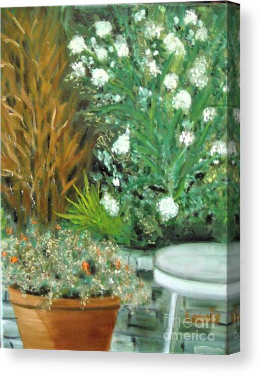 Plein Air Canvas Print featuring the painting Virginia's Garden by Laurie Morgan