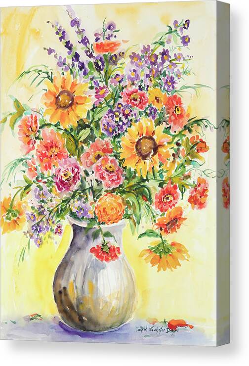 Flowers Canvas Print featuring the painting Watercolor Series 126 by Ingrid Dohm
