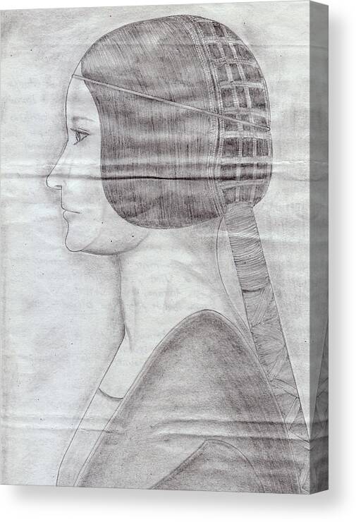 Leonardo Davinci Canvas Print featuring the drawing Wedding Bride by Martin Valeriano