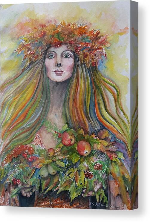 Autumn Canvas Print featuring the painting Welcome to Autumn by Rita Fetisov