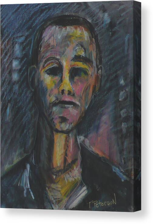 Portrait Canvas Print featuring the painting What now He asks by Todd Peterson