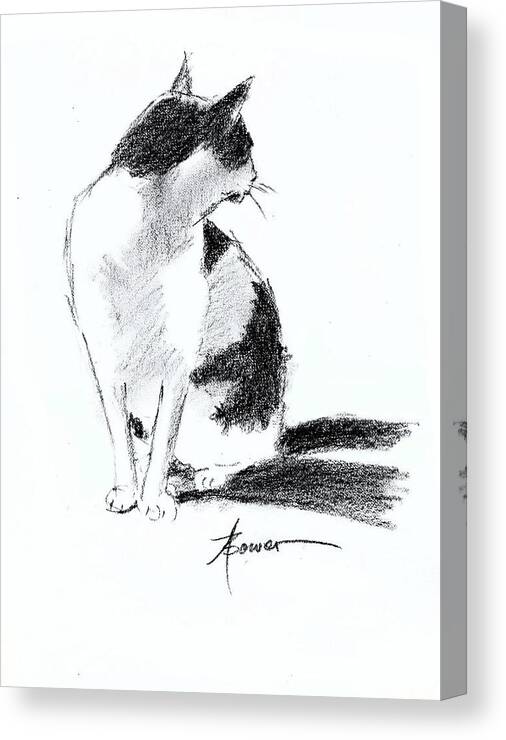 Cats Canvas Print featuring the painting What Was That? by Adele Bower