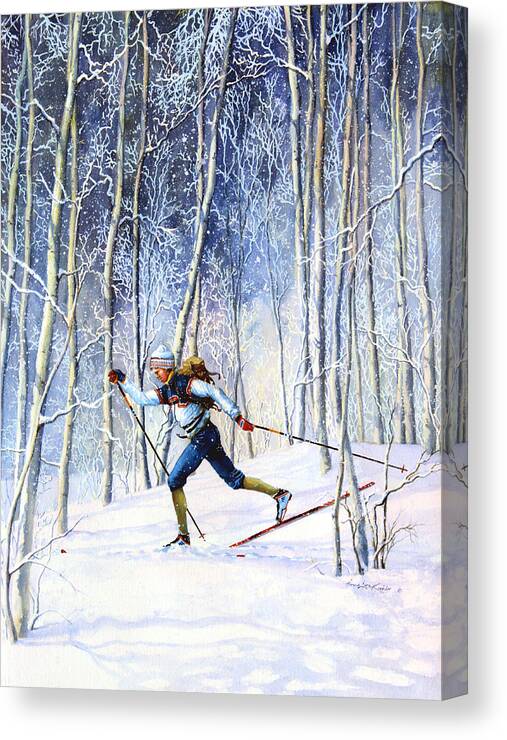 Sports Artist Canvas Print featuring the painting Whispering Tracks by Hanne Lore Koehler
