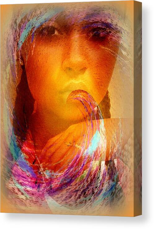 Girl Canvas Print featuring the photograph Whispers of the Spirit by Jodie Marie Anne Richardson Traugott     aka jm-ART