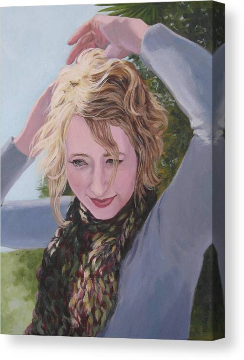 Portrait Canvas Print featuring the painting Willow in the Winter Sun by Connie Schaertl