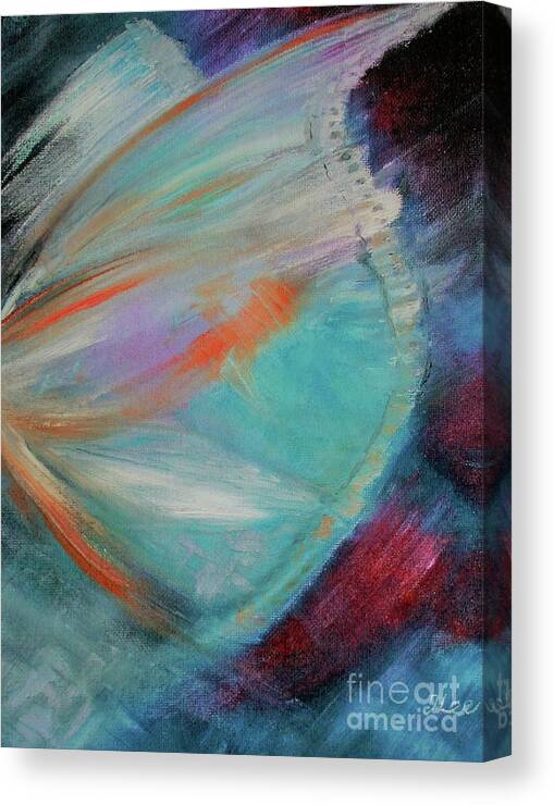Abstract Canvas Print featuring the painting Wings by Tracey Lee Cassin