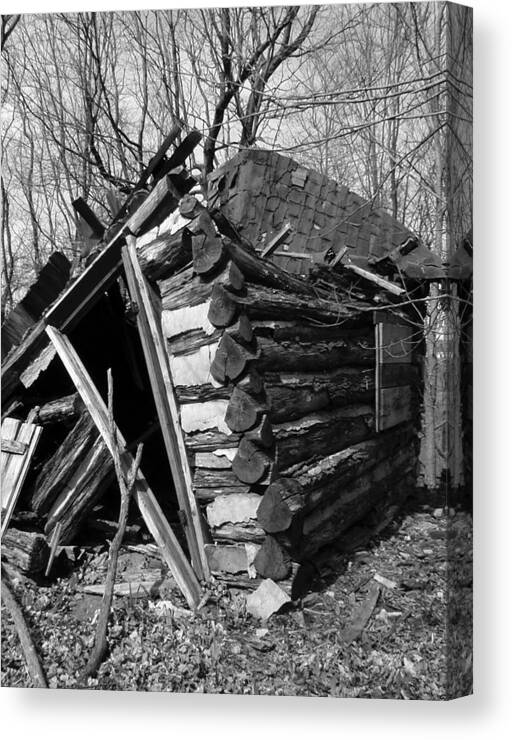  Canvas Print featuring the photograph WinslowLogCabin by Curtis J Neeley Jr