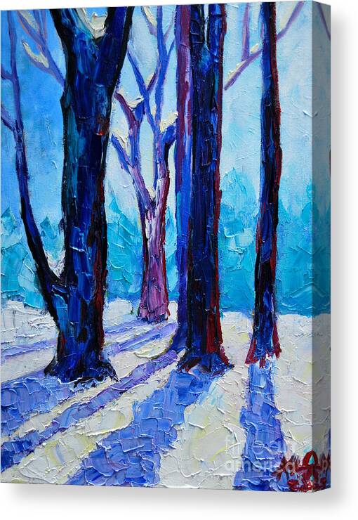 Winter Canvas Print featuring the painting Winter Impression by Ana Maria Edulescu