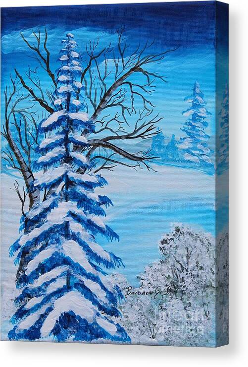 Barbara Griffin Canvas Print featuring the painting Winters Palette by Barbara A Griffin