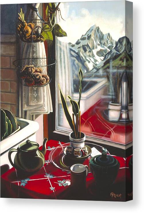 Christmas Canvas Print featuring the painting Wishful Thinking by Art West