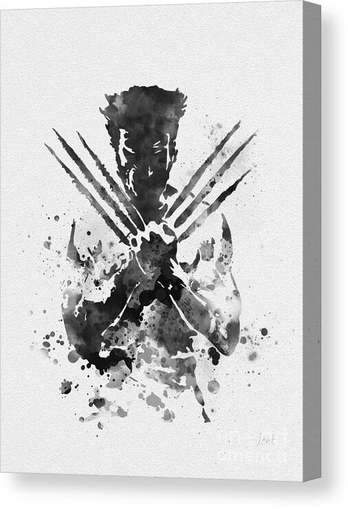 Wolverine Canvas Print featuring the mixed media Wolverine by My Inspiration