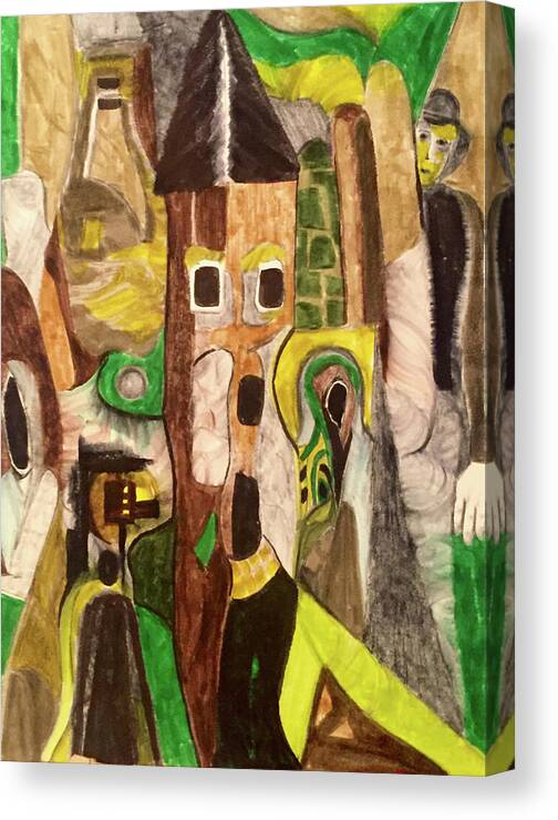 Abstract Canvas Print featuring the drawing Yes its me i did it now leave me alone by Dennis Ellman
