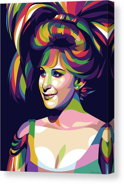 Barbra Streisand Canvas Print featuring the digital art Barbra Streisand in Hello Dolly by Movie World Posters