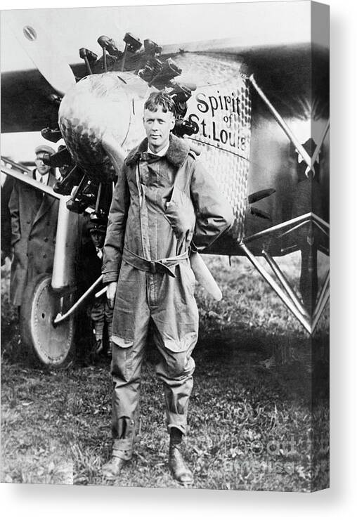 People Canvas Print featuring the photograph Charles Lindbergh #1 by Bettmann