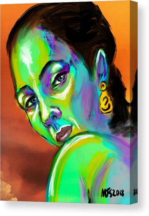 Portrait Canvas Print featuring the digital art Cool And Calm #2 by Michael Kallstrom