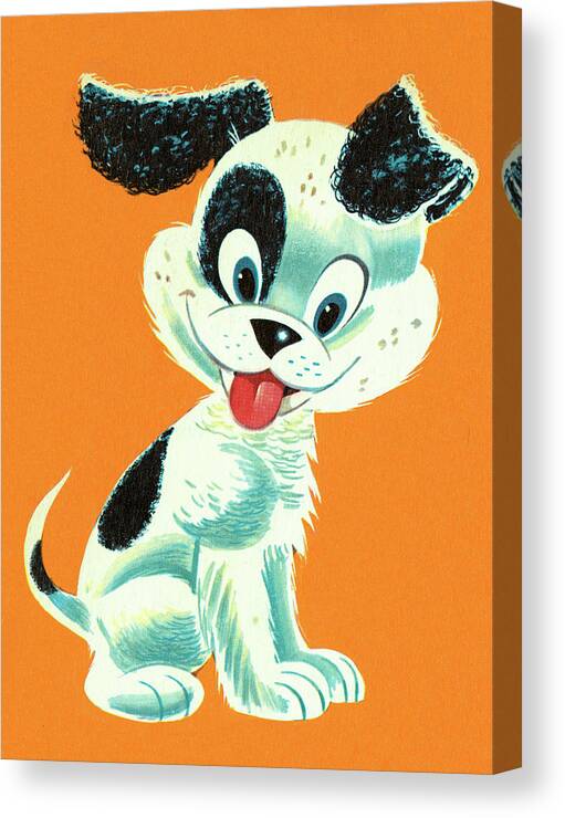 Animal Canvas Print featuring the drawing Happy Puppy by CSA Images