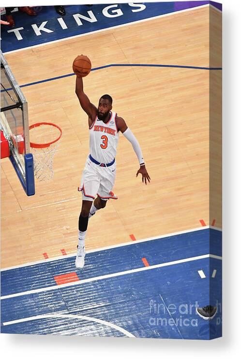 Tim Hardaway Jr Canvas Print featuring the photograph New York Knicks V Cleveland Cavaliers by Jesse D. Garrabrant