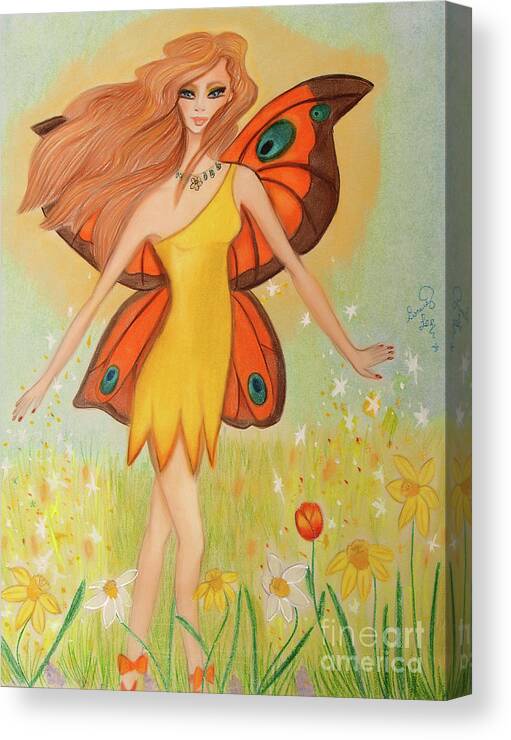 Art Canvas Print featuring the mixed media Spring Fairy #1 by Dorothy Lee