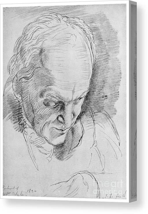 Artist Canvas Print featuring the drawing William Blake, English Mystic, Poet #1 by Print Collector