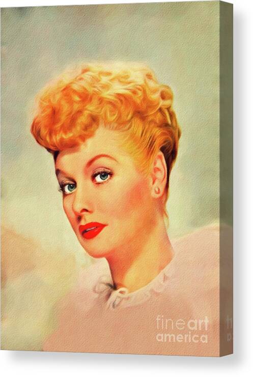 Lucille Canvas Print featuring the painting Lucille Ball, Vintage Actress #13 by Esoterica Art Agency