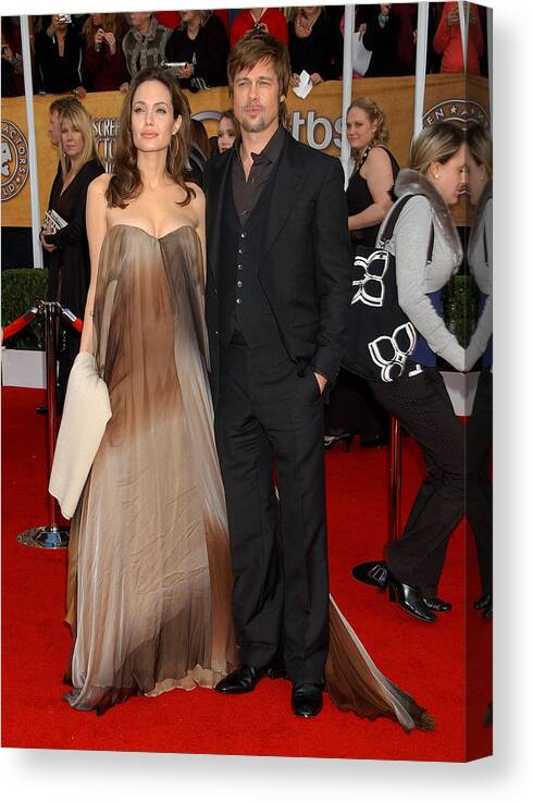 Brangelina Canvas Print featuring the photograph 14th Annual Screen Actors Guild Awards by Gregg Deguire