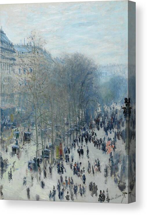 Landscape Canvas Print featuring the painting Boulevard Des Capucines by Claude Monet