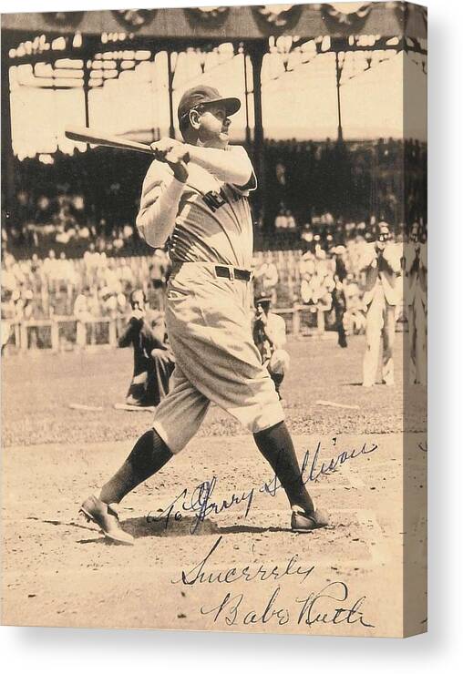 Babe Ruth 12 x 8" Photograph with Printed Autograph FREE POST 