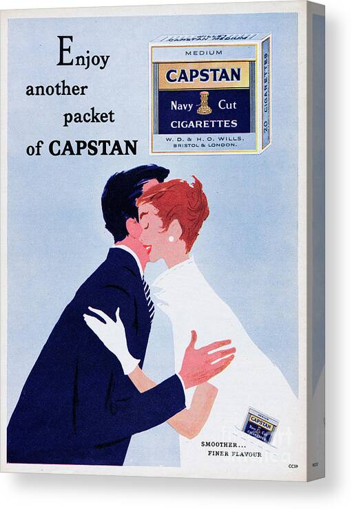 1950-1959 Canvas Print featuring the photograph Capstan Navy Cut Cigarettes #2 by Picture Post