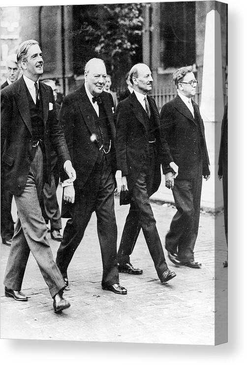 #holidays Canvas Print featuring the photograph Prime Minister Sir Winston Churchill 1874 - 1965 #2 by Photo File