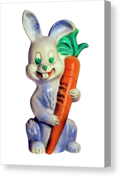 Animal Canvas Print featuring the drawing Rabbit Holding Carrot #2 by CSA Images