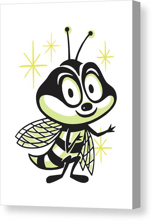 Animal Canvas Print featuring the drawing Smiling Bumblebee #2 by CSA Images