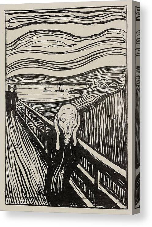 Expressionism Canvas Print featuring the painting The Scream by Edvard Munch