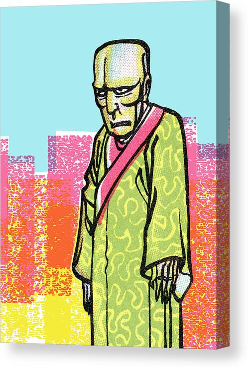 Afraid Canvas Print featuring the drawing Frankenstein by CSA Images