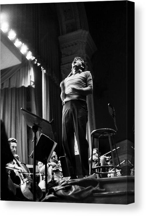 New York City Canvas Print featuring the photograph Leonard Bernstein #7 by Alfred Eisenstaedt