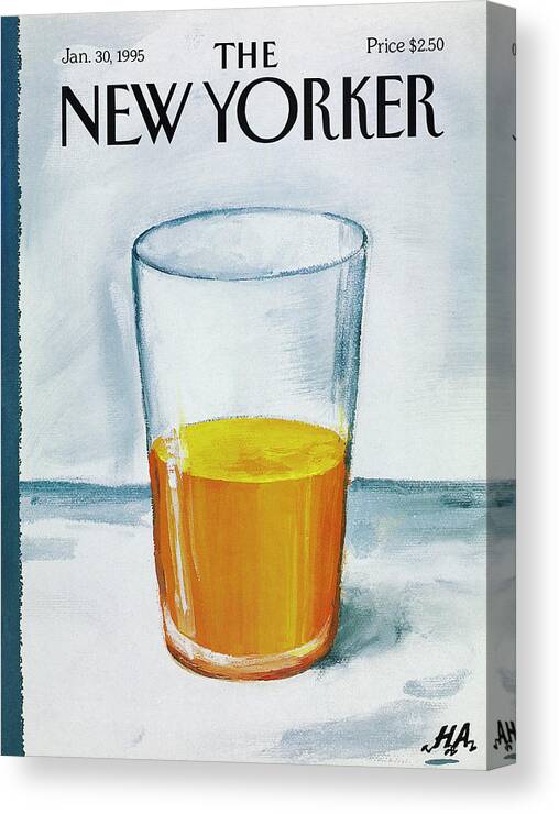 Orange Juice Canvas Print featuring the drawing A Bit of OJ to Start the Day by Bob Zoell